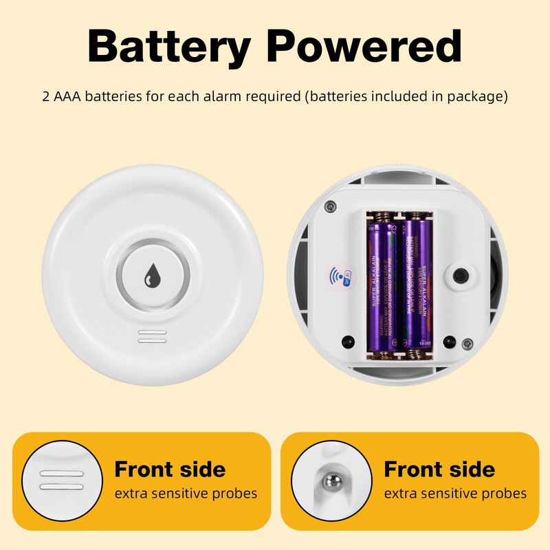 Douevo 5 Pack WiFi Water Leak Sensor, 100 dB Water