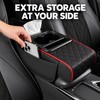 Car Center Console Armrest Storage Box with Heightening Cushion and