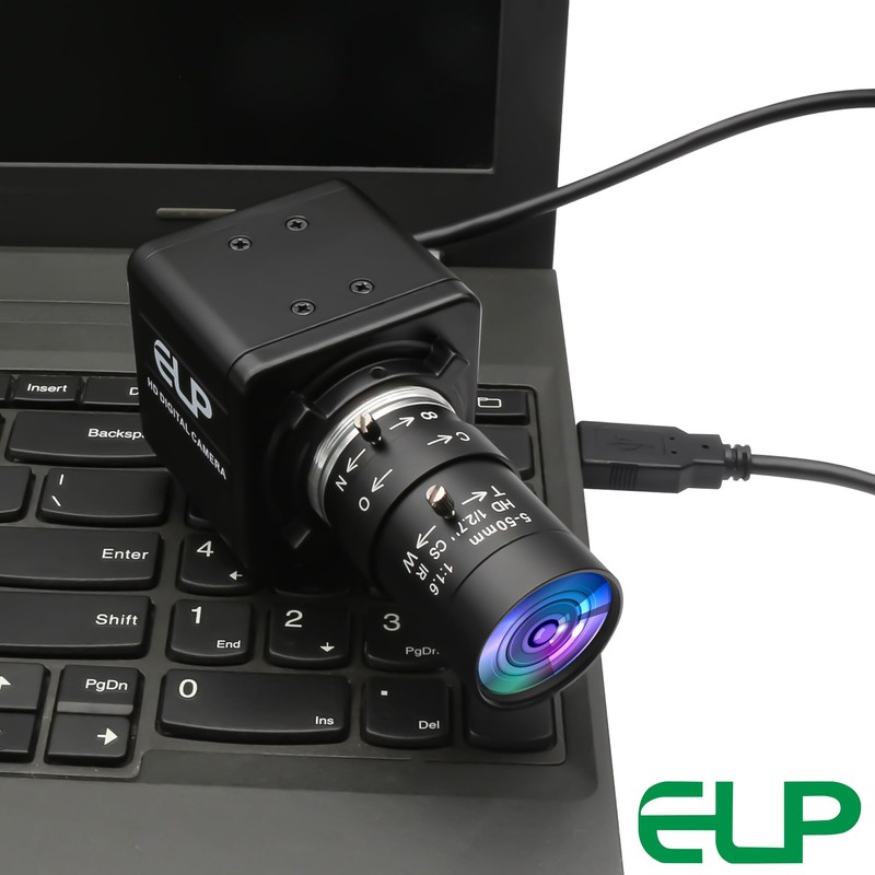 ELP Global Shutter USB Webcam - 1080P 90fps, Manual Zoom,