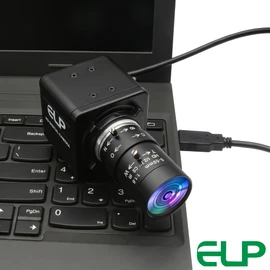 ELP Global Shutter USB Webcam - 1080P 90fps, Manual Zoom, Variable Focus, AR0234 Close-up Camera for Laptop