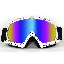 4-FQ Dirt Bike Goggles ATV Motorcycle Gear Motocross Dirtbike Riding Racing Glasses MX Accessories Helmet Goggles for Adult Youth Kids - UV400 Protection, Dust-proof, Adjustable Anti-Slip Strap