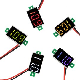 5pcs Mini LED Digital Tube Voltmeter DC 2.4V 30V 0.36 Inch Two Wire Voltage Tester 5 Colors