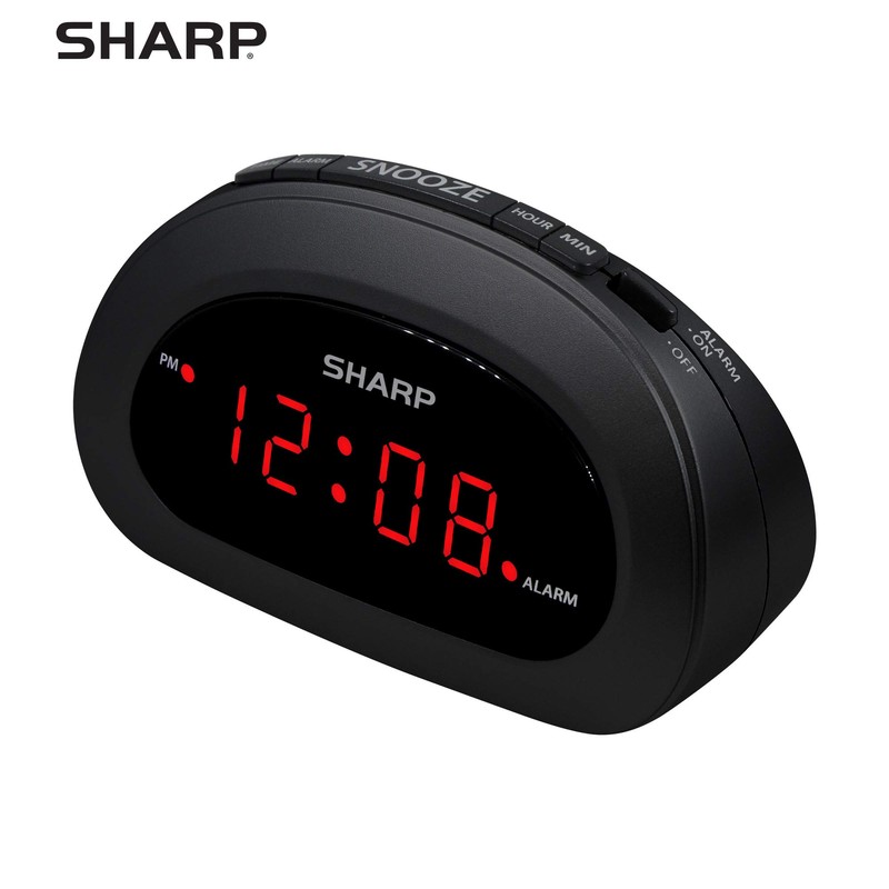 Sharp Small, Space-Saving Digital Alarm Clock – Compact Bedside Clock
