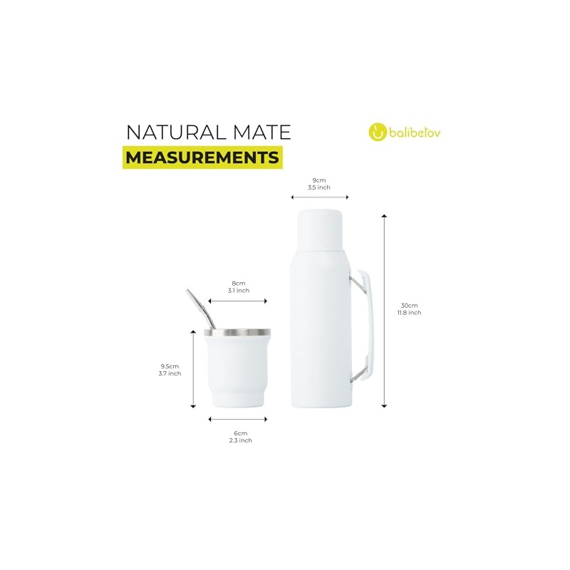 BALIBETOV - Juego completo de Yerba Mate Gourd, frasco térmico