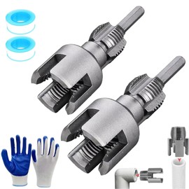 Pipe Thread Cutting Tool, Integrated Internal & External Pipe Threading Tool, Electric Drill Compatible PVC Pipes Threader Kit, 1/2" 3/4" PVC Thread Maker Tools for Electric Drill (1set)