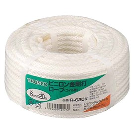 TRUSCO biniron Rope White 6 mm X 20 m 金剛 Run type r620 K