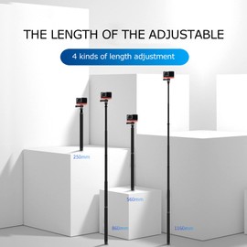 Carbon Fibre Selfie Stick for Selfie Stick 6 Pieces Selfie Stick with Adjustable Length for Insta360 Panoramic Camera