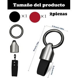 Llaveros Para Hombre, 2 Llaveros De Metal Elegantes, Llavero Y Llavero Piel, 8 X 3.5 Cm, Materiales de alta calidad,Ideal Para Llaves De Auto Y Uso Diario