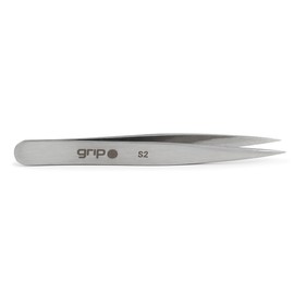 Grip Tweezer Pointed Tip Stainless Steel S2 – Precision Tweezers for Ingrown Hair & Fine Hair Removal – Sharp Stainless Steel Tip for Detail Work & Targeted Grooming