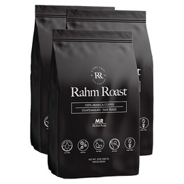 RAHM ROAST Double Washed Coffee Beans, Single Sourced Clean Medium Roast Whole Bean Coffee Detoxed from Molds & Mycotoxins | Well-Rounded Smooth Coffee from Guatemala 12 Oz | 3 Pack