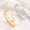 KOFISNI Chunky Cross Bracelet for Women Silver Gold Big Cross