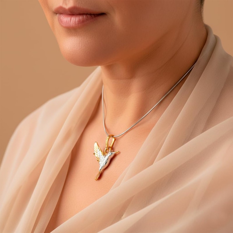 TAMI Collar de Colibrí para Mujer en Plata 925 -