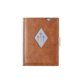 EXENTRI Multiwallet Leather Tri-Fold Wallet - RFID Protection with Stainless Steel Closure Clip