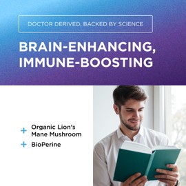 DR. EMIL NUTRITION 2100mg Organic Lions Mane Supplement Capsules - Focus, Mental Clarity & Cognition - Nootropic Lion's Mane Mushroom Supplement with Organic Lions Mane