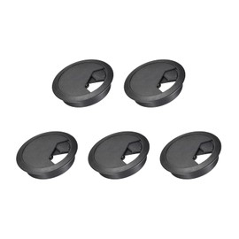 METALLIXITY Cable Cord Grommet (60mm/2.36") 5Pcs, Plastic Round Cable Hole Cover Wire Organizer - for Home Desk Cable Wire Management, Black