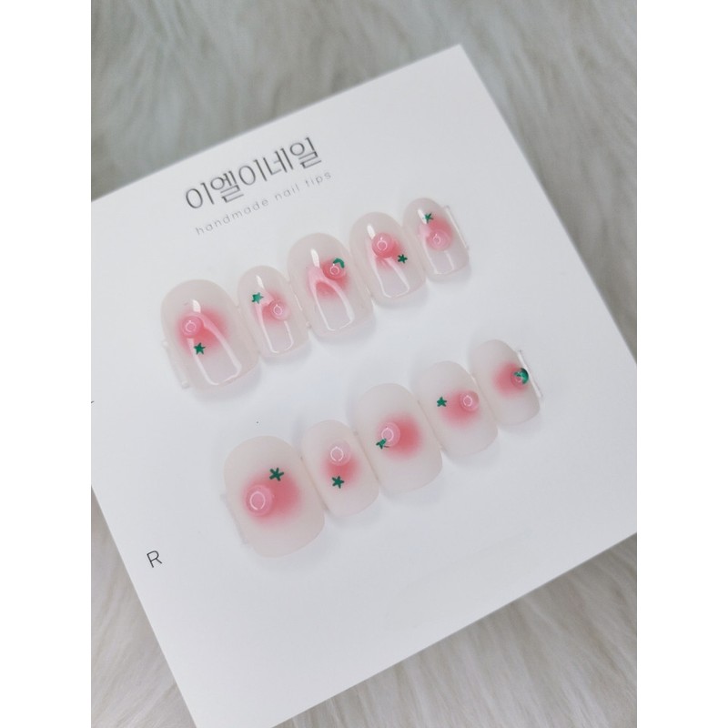 Tomato nail with water droplets - Coffin Egg / 물방울