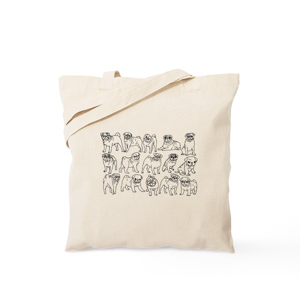 CafePress Pugs Tote Bag Reusable Natural Beige Canvas Shopping Bag