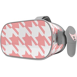 Decal Style Skin Wrap Compatible with Oculus Go Headset - Houndstooth Pink (Oculus NOT Included)