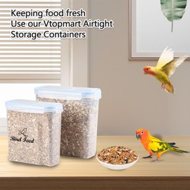 Bird Seed Storage Container Airtight,Clear Plastic Bird Food Container,wild Bird Seed Storage Bin,Multi Size3.52qt/4l And2.2qt/2.5l, Bird Seeds for Small Garden Mealworms,Bpa Free/Clear