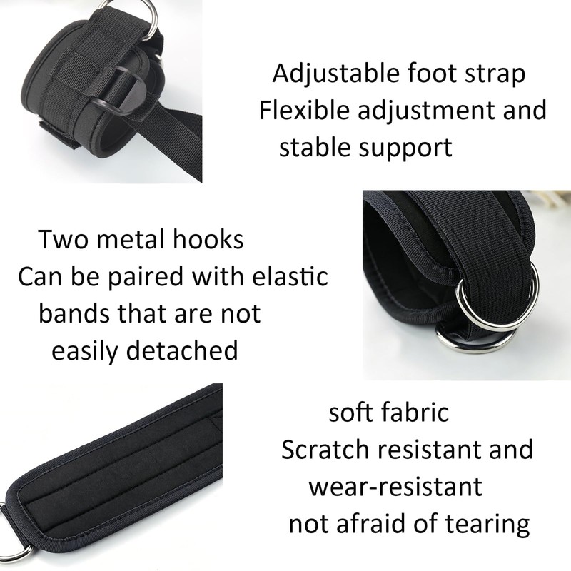 4PCS Ankle Straps for Cable Machines with D-Ring Cable Kickback