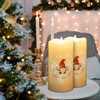 Eywamage Fiber Optic Christmas Flameless Pillar Candles with Remote, Snowflakes