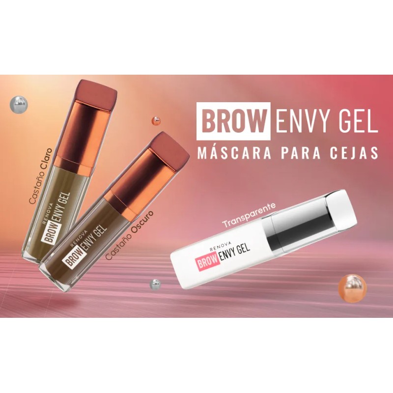 Mascara Brown Envy Gel Sin Color Para Cejas, Renova, 5