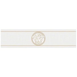 Luxury Wallpaper Versace 3 Non-Woven Wallpaper 5.00 m x 0.13 m Gold White Made in Germany 935223 93522-3
