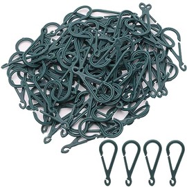 Toyland® Pack Of 100 Christmas Ornament Hooks - Green Plastic Bauble Hanging Attachments - Christmas Decorations