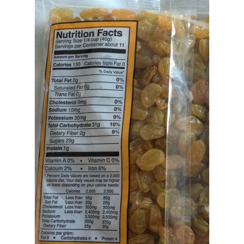 Trader Joe's California Golden Raisins, Plump & Tangy /160z., 454g.