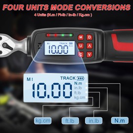 Yousnerc 1/4" Drive Digital Torque Wrench: ±2% High Accuracy with Buzzer and LED Alerts for Automotive, Biking, Measurement Tasks or Home Repairs (13.2-265.5 IN-LB/ 1.5-30Nm)