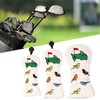 3PCS Golf Club Head Cover PU Waterproof Bird Pattern Golf