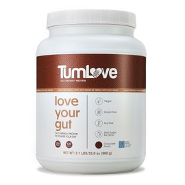 TumLove Vegan Protein Powder - Low FODMAP Certified, Gluten-Free, Dairy-Free, Soy-Free, 100% Gut-Friendly & Non-Bloating, Chocolate (25 Servings)
