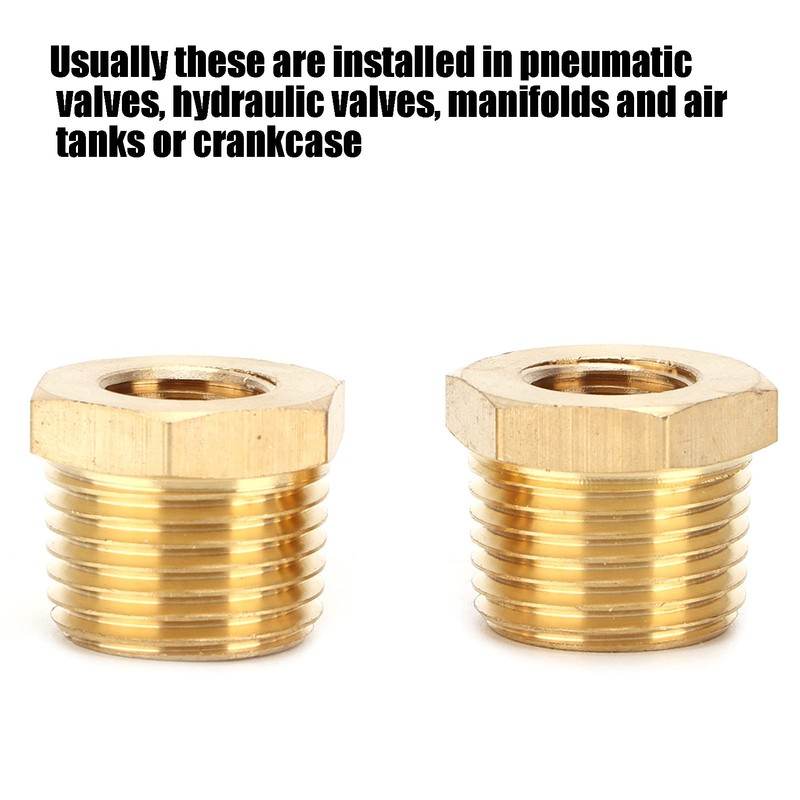 Brass Reducer, Brass Pipe Fitting 2 Pieces 1/2 NPT Male