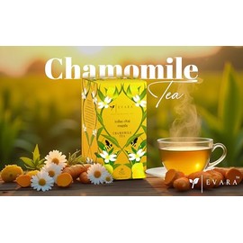 EVARA Chamomile Tea - 40g - Relax & Unwind | Promotes Sleep & Reduces Stress | Delightful and Aromatic Flavored Tea Bags | 20 Pc Tea Bags Inside