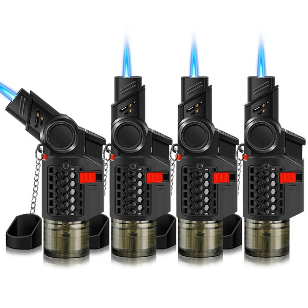 WANBRO 4 Pack of Torch Lighter, 30° & 45° Rotatable