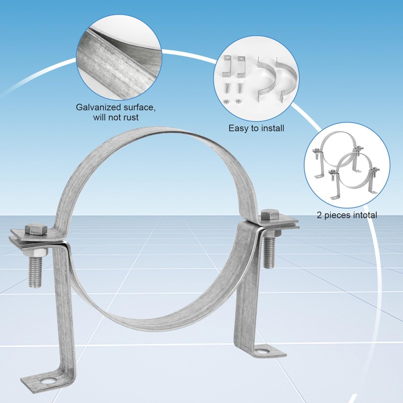 Fepinc 6 Inch Vent Wall Bracket, 2 Pcs Round Galvanized