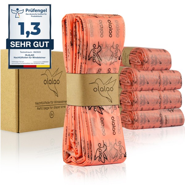 olalao Nappy Bin Refill Film 8 Pack - Compatible with