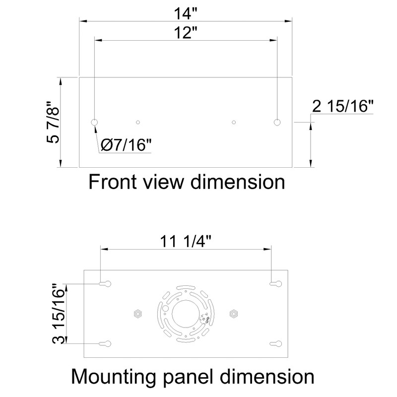 Two Pendant Light Linear Canopy Accessory Light Kit, 14 inch