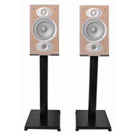 Rockville Black 21" Steel Speaker Stands For Polk Audio RTI A3 Bookshelf Speakers