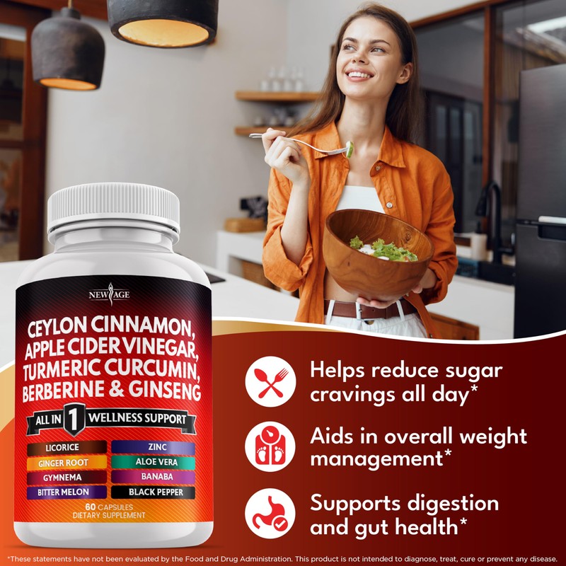 Ceylon Cinnamon, Turmeric, Apple Cider Vinegar, Ginseng, Aloe Vera, Berberine