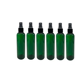 Natural Farms 4 oz Green Cosmo BPA FREE Bottles - 6 Pack Empty Refillable Containers - Essential Oils - Hair - Aromatherapy | Black Fine Mist Sprayers - Made in the USA