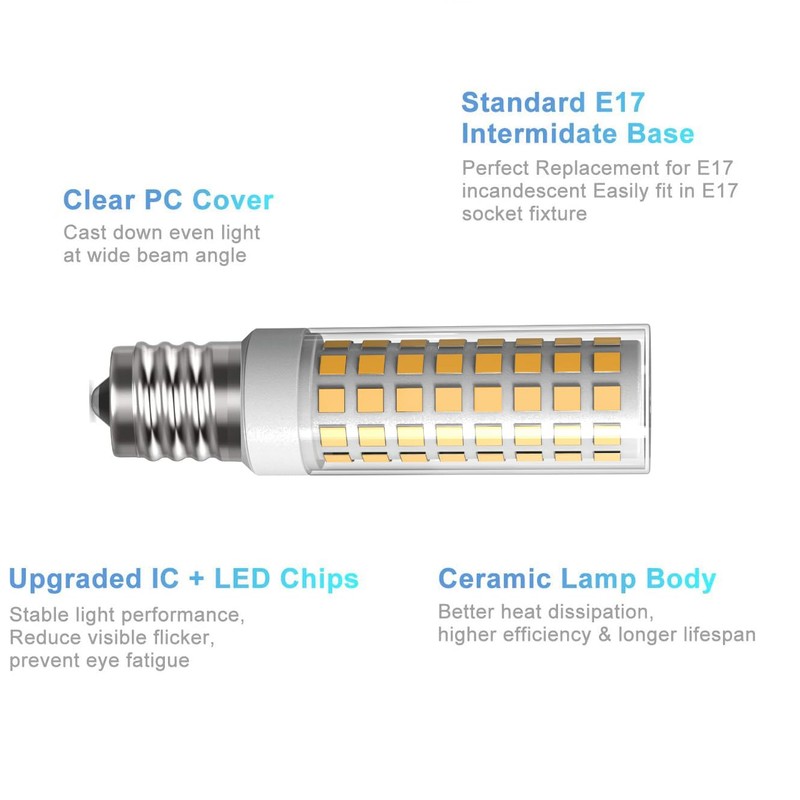 LUHMQ E17 LED Bulb 3 Pack Microwave Oven Appliance Light