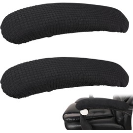 2Pcs Office Chair Arm Cover,Chair Armrest Covers, Office Seat Hand Rest Protector, Elastic Chair Arm Protectors,Arm Covers Protectors for Office Chair (Black, One Size)