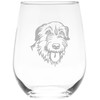 Irish Wolfhound themed, dog stemless wine glass, 17 oz.