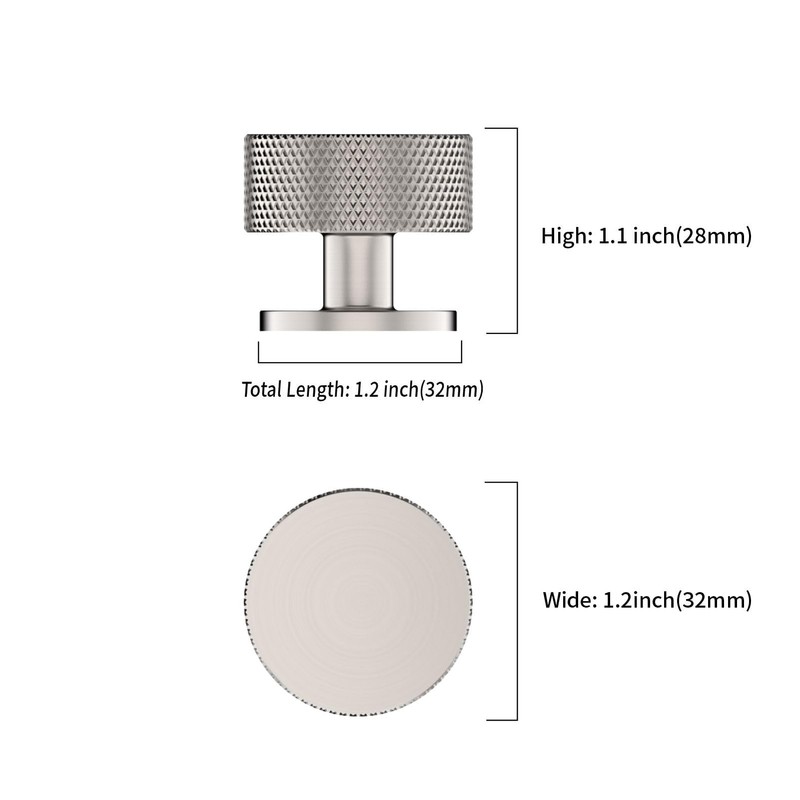 Amerdeco 4 Pack Brushed Satin Nickel Cabinet Knobs Single Hole
