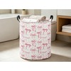 Pink Laundry Basket Bow Hamper for Nursery Hamper Cute Storage