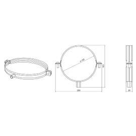 H&C VENT Galvanised Pipe Clamp Diameter 160 mm with Rubber Insert - Pipe Clamps & Hose Clamps for Ventilation Pipe, Exhaust Hose, Suction Hose - Clamps for Pipe Holder - Screw Pipe Clamp Rubberised