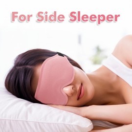 Sleep Eye Mask for Men Women, Lash Extensions 3D Sleeping Mask, Travel Blackout Night Blindfold Eye Shade Cover with Adjustable Strap (Pink-3D)
