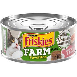 Friskies Pack of 12-5.5 OZ CANS Natural Pate Wet Cat Food, Farm Favorites with Salmon - (12) 5.5 oz. Pull-Up Cans