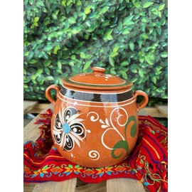 Tonala Olla Frijolera De Barro Tonalá Con Tapa 3 Litros 1 Galón.